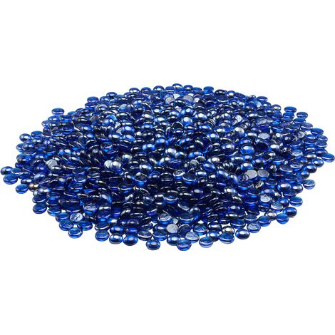 Mophorn Feuerglas, 4,5 kg hitzebeständige Glassteine, 19 mm reflektierende Glasperlen für Feuerstellen, Glasfelsen für Kamine, dekorative Feuerkristalle, Feuerperlen in Kobaltblau