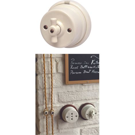 INTERRUPTEUR EN PORCELAINE DE STYLE ANTIQUE ASOLA -40415 (1/3)