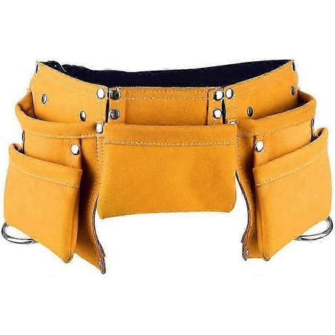 Ceinture porte-outils en cuir pour enfants, ceinture porte-outils en cuir pour enfants, sacoche porte-outils pour enfants (jaune) (1/5)