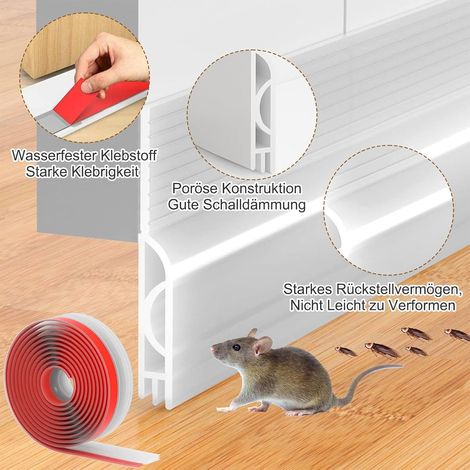 Lot de 2 joints de porte autocollants - Boudin de porte et joints de porte - Contre les courants d'air et les insectes - Pour isolation phonique - 100 cm - Blanc