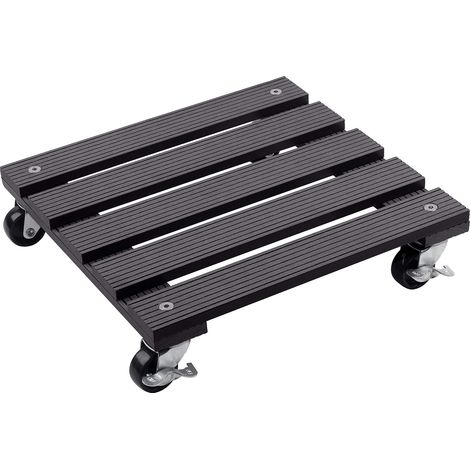 WPC 825110 Carrello portapiante in polipropilene antracite 300 x 300 mm, portata 60 kg, ruote bloccabili, resistente alle intemperie. (1/5)