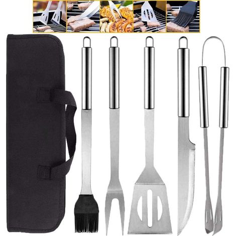 Ensemble d'Outils De Barbecue, Kit Ustensiles De Barbecue, Acier Inoxydable Barbecue Outils, Ustensiles de Barbecue Portables - Barbecue Ensemble d'outils pour Extérieur/Camping/Jardin-Fei Yu (1/5)