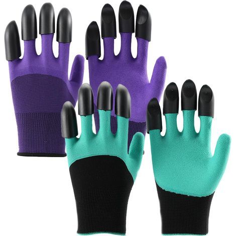 2 pares de guantes de jardinería con garras, guantes de jardinería impermeables de primera calidad. (1/5)