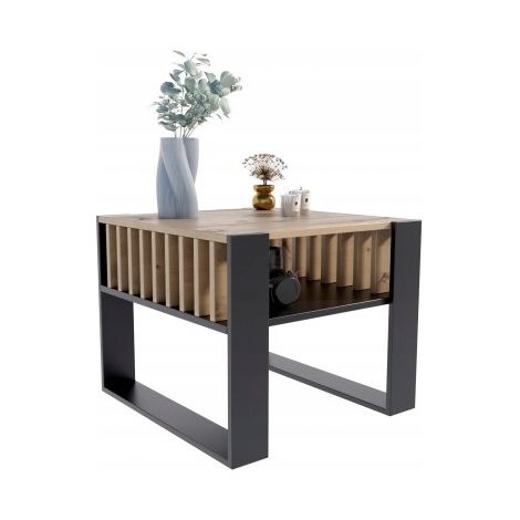 IGA quadratischer Couchtisch, Artisan-Eiche/Schwarz, für das Wohnzimmer, MK Couchtisch (1/4)