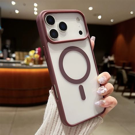 (Rouge-violet, iPhone 16e) Coque de téléphone ultra-mince, antichoc et respectueuse de la peau, compatible avec la recharge sans fil magnétique.