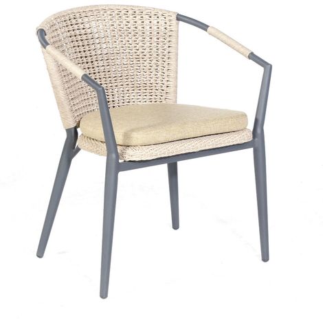 Sonnenpartner Lexington Diningsessel Gartensessel Alu mit Polyrope white-shell (1/5)