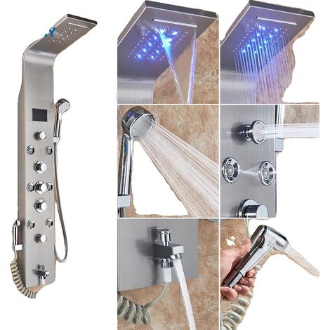 Rubinetto doccia con funzione pioggia, in acciaio inossidabile resistente, nichel 8009 (1/2)