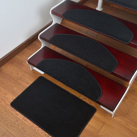 Bandes adhésives pour escaliers, lot de 10, 55 x 21 cm, noires (1/3)