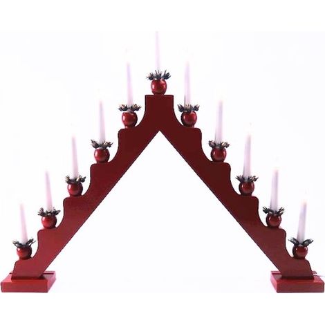 Bellissimo portacandele elettrico dell'Avvento con 11 LED XXL in legno (1/2)