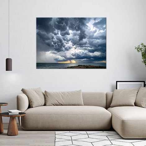 Wandbild Dunkelgraue Wolken Landschaft 60x40