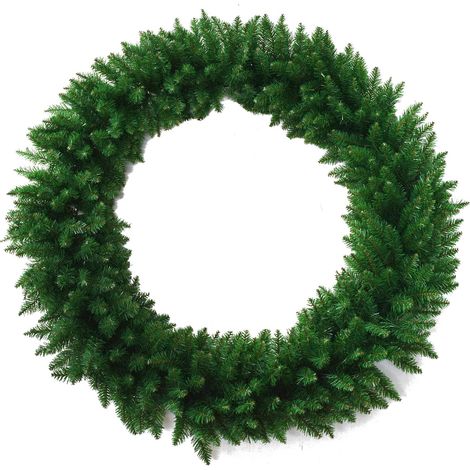 Ghirlanda tonda in PVC effetto aghi di Pino corona natalizia, dietro porta natalizio -40 cm (1/4)