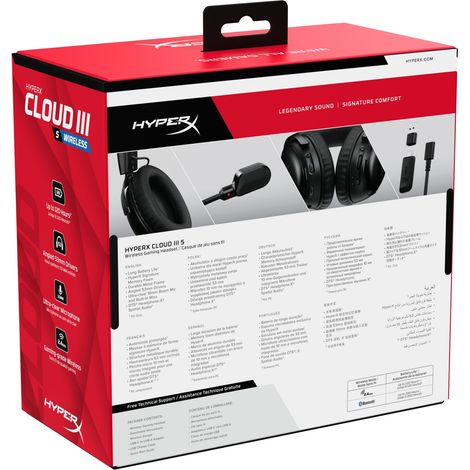 HyperX Auriculares inalámbricos Cloud III S: auriculares gaming (color negro)