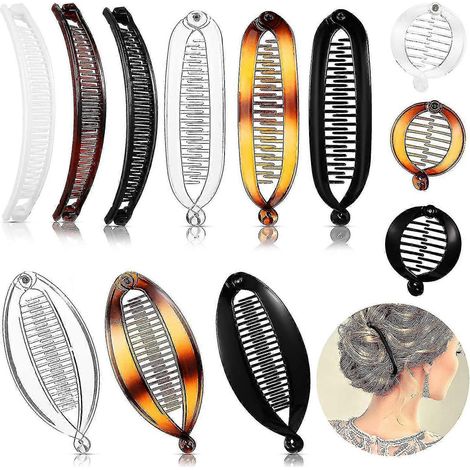 Pinces à cheveux banane, peignes à cheveux, pinces à cheveux queue de poisson, 4 styles, 12 pièces