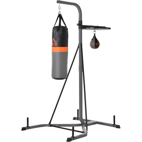 Support de Sac de Frappe sur Pieds sac de frappe sur pied station de boxe poire de vitesse inclus acier noir équipement de muay thai, kickboxing, arts martiaux, gym (1/5)