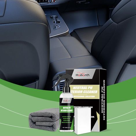 Auto-Innenreinigungsset – Staub- und Fleckenentfernung, Reinigung und Pflege von Autoinnenräumen, Polstern und Sitzen – 120 ml + Handtuch1 + Schwamm1 -- BIEMMEDUE (1/5)