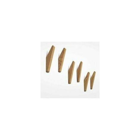 Lot de 6 patères bois vintage, patères bois, capacité de charge 5 kg, patères murales, patères peignoir, patères chapeau, patères, patères multi-usages, patères clés (1/5)