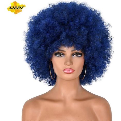 Perruque courte afro frisée pour femmes noires, cheveux synthétiques africains, doux et duveteux, aspect naturel, haute température, Lizzy