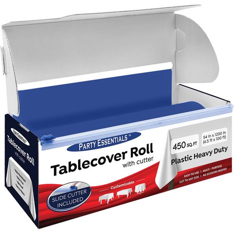 Rouleau de Nappe en Plastique pour Banquet avec Cutter Bleu Roi 137,2 cm x 30,5 m (1/5)