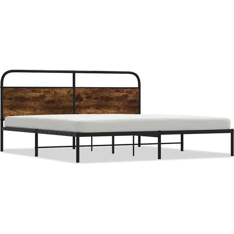 Maison Exclusive - Metallbett ohne Matratze Räuchereiche 200x200