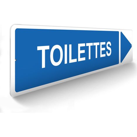 Panneau de signalisation pour parking · Toilettes droite - 48 x 10 cm (1/5)