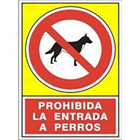 SEÑAL 489 ALUM.295x210 "PR.ENT.PERROS" PROHIBIDA LA ENTRADA DE PERROS (1/2)