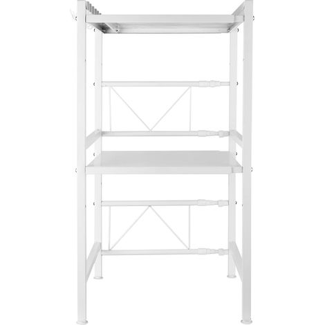 Support Extensible en Métal Four à Micro-Ondes de Fourniture de Vaisselle Vaisselle de Stockage Compteur d'économiseur d'espace Organisateur (40/64 36,5 78 cm-Blanc) (1/5)