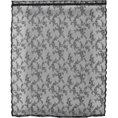 Rideaux en dentelle noire à motifs floraux, voilages transparents pour la maison, style gothique (1/5)