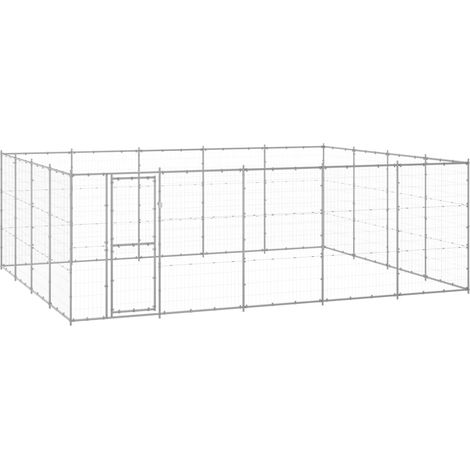 Outdoor-Hundezwinger Verzinkter Stahl 24,2 m²