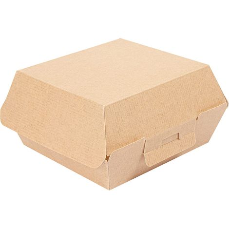 50 pezzi - Conchiglie Hamburger 'Thepack' 220 G/M2 13 x 12,5 x 6,2 cm naturale cartone ondulato Nano-Micro (1/5)