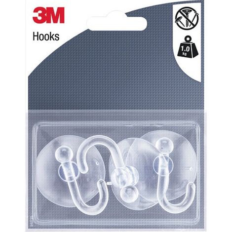 Crochet Ventouse Transparent Blister De 3 - Gpi 3m Bricolage Et Batiment