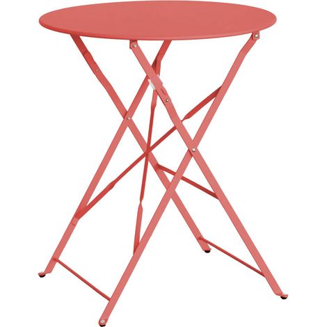 sweeek - Klappbarer Bistro-Gartentisch aus Metall Ø60cm, 2 Personen (1/5)