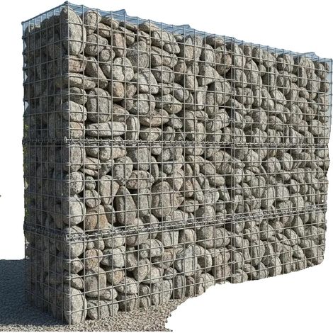 Soportes para gaviones, acero resistente, fácil montaje, color plata. (1/2)