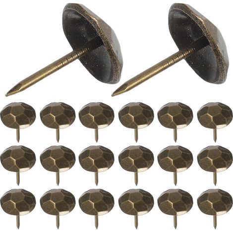 Lot de 100 punaises tapissier Healeved en cuivre antique, motif football, tête ronde, pour un