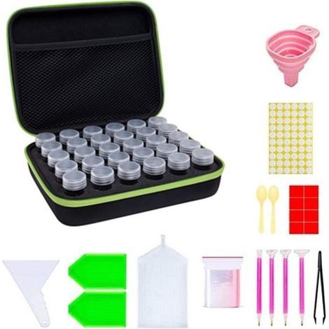 Boite Diamond Painting Rangement - Boite Broderie Diamant, 30 Petits Compartiments De Rangement, Outils De Peinture Diamant -A Set (1/4)