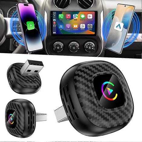 Adaptateur CarPlay sans fil : connectivité sans latence, adaptateur Android Auto sans fil stable avec commande vocale (1/5)