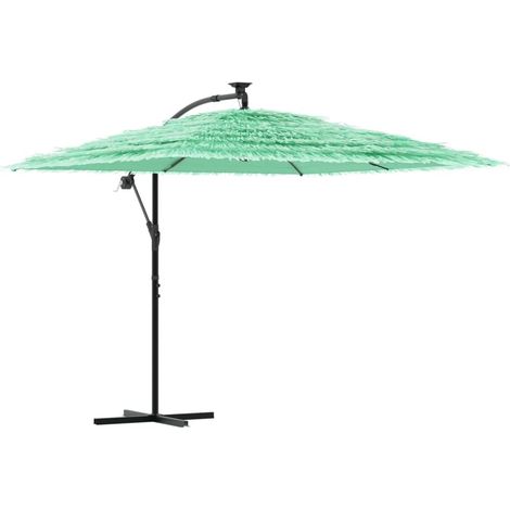 Sombrilla de jardín cuadrada con mástil de acero 269 x 269 x 235 cm apertura fácil estilo contemporáneo poliéster verde 020056380