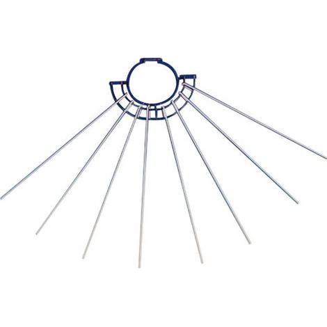 Étendoir à linge pour tuyau 8 branches – Collier avec crans en tôle zinguée – Longueur des fils 60 cm – Capacité d'étendage 4.80 m – Faverge (1/3)