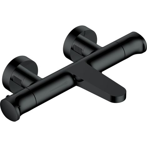 RAK Matt Black Wall Mounted Exposed Thermostatic Bath Shower Mixer Tap - RAKITA3009B (1/3)