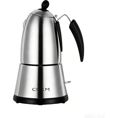 Cafetière Expresso électrique,Cafetière Moka en Acier Inoxydable 340ml Cafetière italienne à Une Touche, Machine à café automatique, Mise hors tension automatique,3/6 tasses (340 millilitres) (1/5)