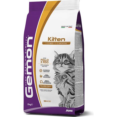 Monge Gemon Cat Kitten con Pollo e Riso - Monge Gemon Cat Kitten con Pollo e Riso - Sacco Da 2 Kg