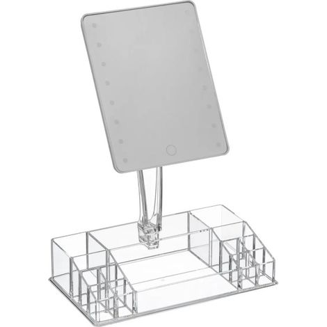 Organiseur Avec Miroir LED "Selena" 38cm Transparent (1/4)