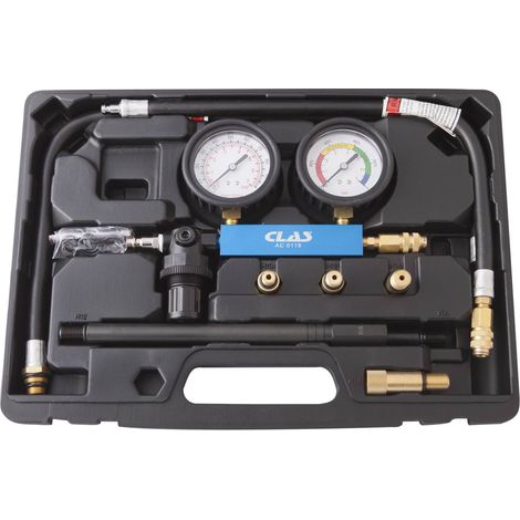 Clas – Testeur d'étanchéité cylindres – Vérification rapide pression moteur – Adaptateurs 10-18mm pour bougies – Évaluation herméticité moteur (1/2)