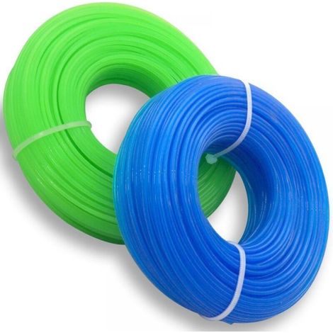 Universal Brushcutter Line 1.6mm X 100m Spool Nylon Brushcutter Line, Pack of 2 Rolls, Green + Blue (1/4)