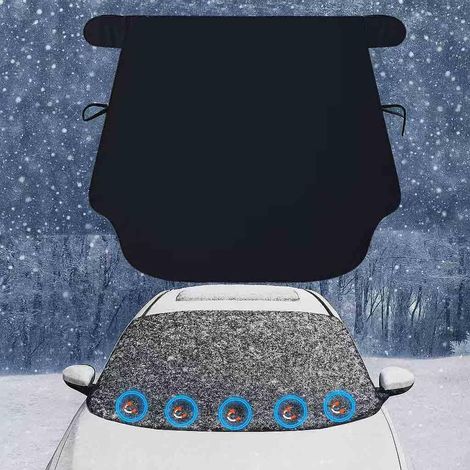 Bâche de protection pour pare-brise de voiture - Hiver - 158 x 125 cm - Oxford 420D - Protection contre la neige, la glace, le gel, les UV et le soleil - Bâche imperméable pour voiture et SUV (1/5)