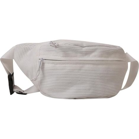 Sac banane en velours côtelé pour fille et femme, sac banane d'entraînement pour femme, sac taille haute (blanc, taille unique)