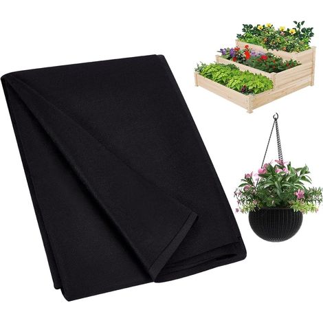 162x290cm Doublure de Jardinière, Revêtement de Jardinière Surélevé Noir Non Tissé pour Panier de Fleurs Suspendu à Une Fenêtre Intérieur Ou Extérieur (1/5)