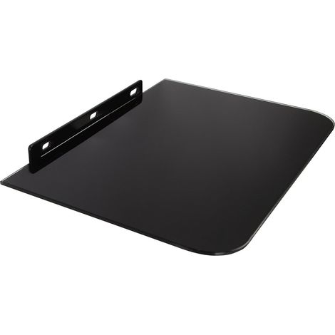 Maclean MC-738 Mensola singola per DVD fino a 10kg Vetro Temperato Colore Nero (1/4)