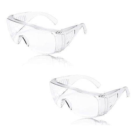 Lunette De Protection Travail,2 PCS Lunettes de Protection de Laboratoire Anti-Buée et Anti-Rayures pour Travail Bricolage Ski Tir et Extérieur Lunettes de Sécurité Transparentes (1/5)