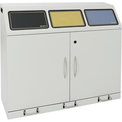 Stumpf Tri des déchets Flex-M-3-fach Station de collecte avec récipients intérieurs + pédale - 660-075-3-2-735 (1/5)