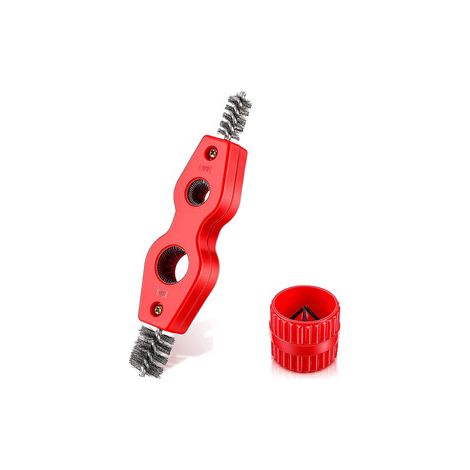 Lot de 3 outils 4 en 1 pour nettoyage de batterie – Brosse double tête cuivre avec tube intérieur, débarrasse la corrosion des bornes pour entretien auto